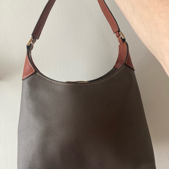 Dooney & Bourke Gray Leather Shoulder Bag - Picture 2 of 10